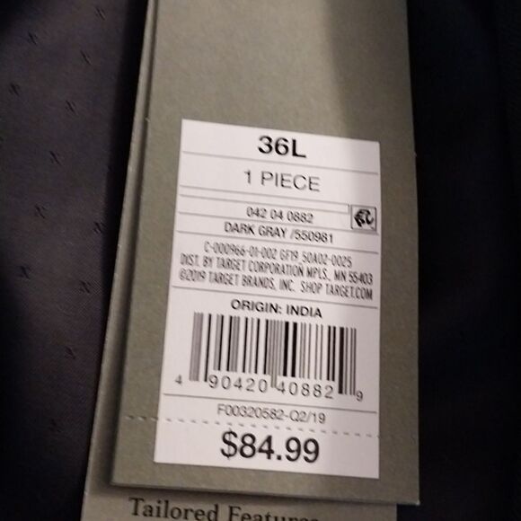 NWT Goodfellow&Co Dark Grey Men's Standard Fit Jacket Size 36L - Picture 6 of 12